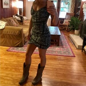 Black bandana print minidress